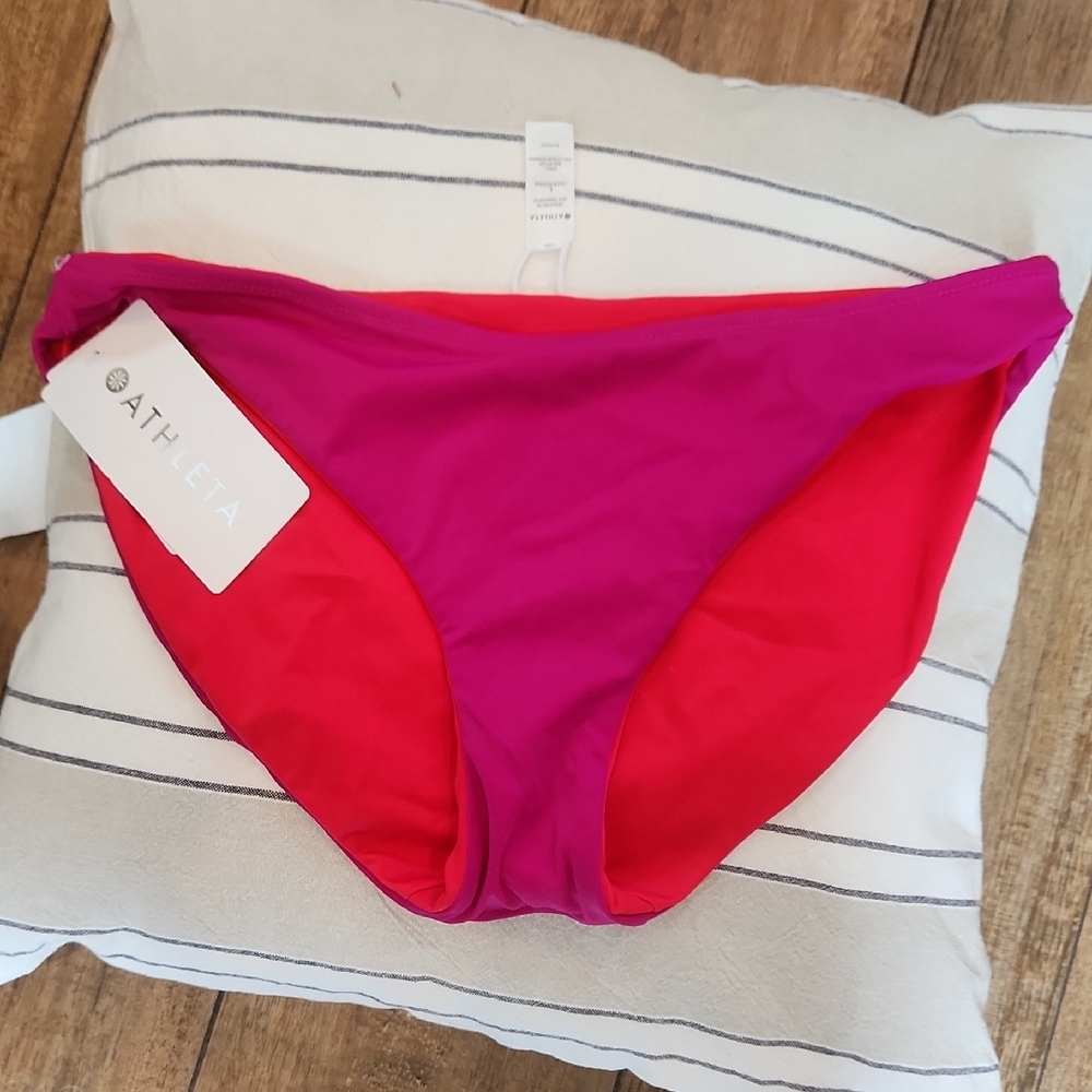 Athleta Fuchsia and Scarlet Bikini Bottom NWT